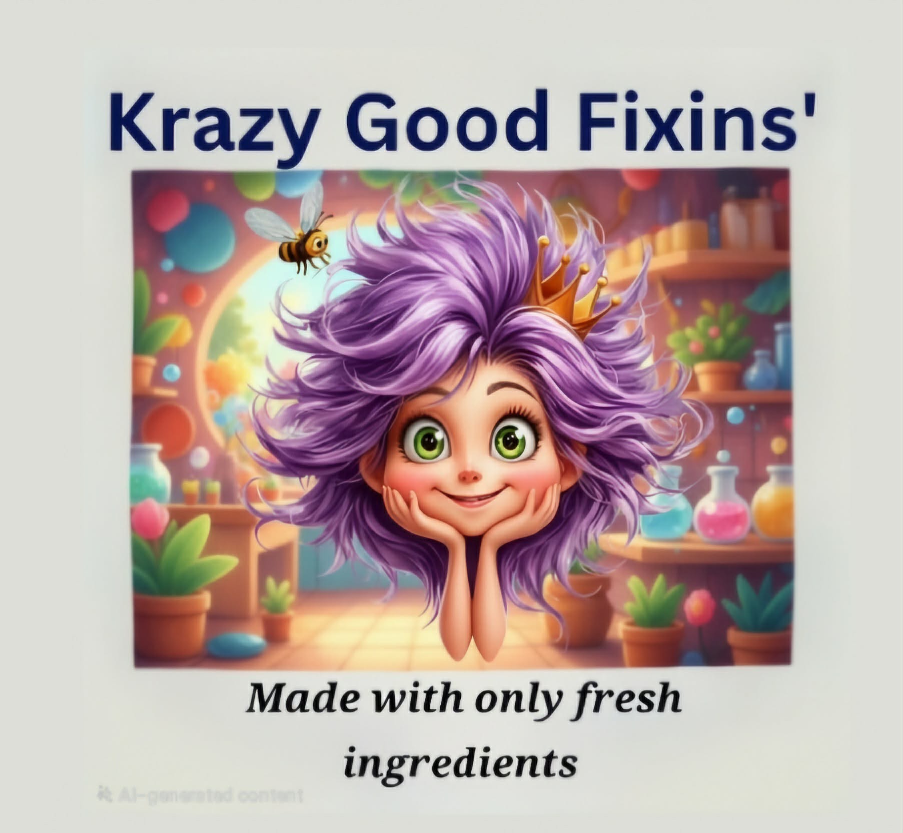 Krazy Good Fixins logo — made with only fresh ingredients